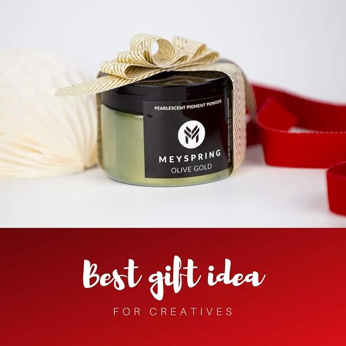 MEYSPRING Olive Gold Epoxy Resin Green Pigment - 50 Grams - Green Mica Powder for Epoxy Resin, UV Resin and Resin Art - Color Shifting Pigment