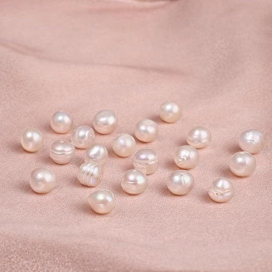 20pcs 8-9mm Round Natural Freshwater Pearl Beads, White Freshwater Pearls for Jewelry Making, Bracelets, Necklaces and DIY Craft