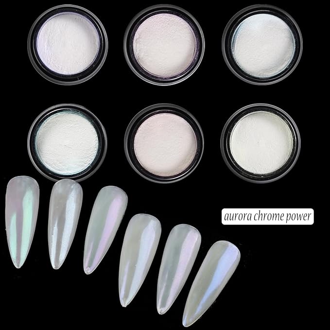Chrome Nail Glitter Powder Set, 18 Colors Silver Black Red Green Metallic Effect Mirror Powder for Nails with Brushes, Pearl White Chrome Powder for Nails, Glazed Donut Nail Art, Manicure Supplies