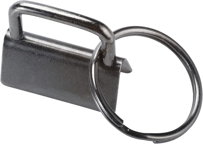 AuInn 150 PCS Key Fob Hardware 3 Colors Keychain Fob Wristlet Hardware with Key Ring 1 Inch (50 Sets Each Color)