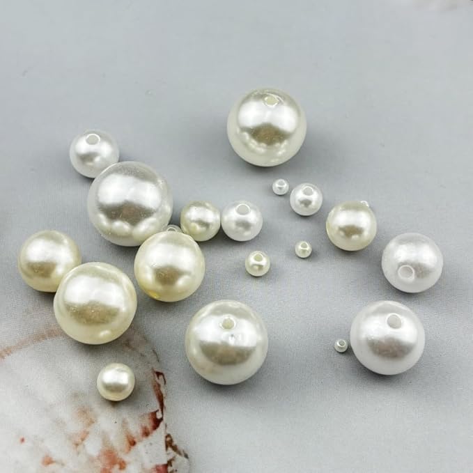 100pcs 16mm Pearl Beads White Round Pearls Acrylic Beads for Jewelry Making DIY Craft Bracelets Necklaces Earrings Vase Fillers Home Wedding Decoration