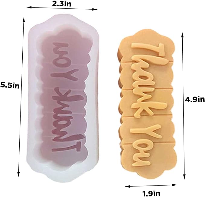 TOPYS Wave Alphabet Letter Pillar Silicone Candle Molds, DIY Casting Epoxy Letter Molds for Clay Resin Pendant Plaster Carving Making Aromatherapy White Elephant Gifts (Thank You)