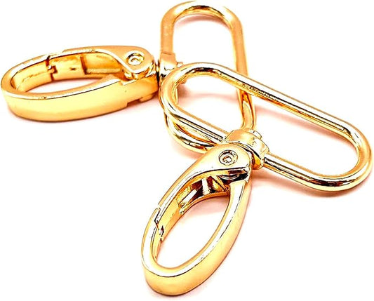 1-1/2 inch Swivel Clasps Swivel Lobster Claw Clasp 1.5 inch Swivel Clips 38mm Swivel Hooks for Purse Bag Making 10pcs Gold