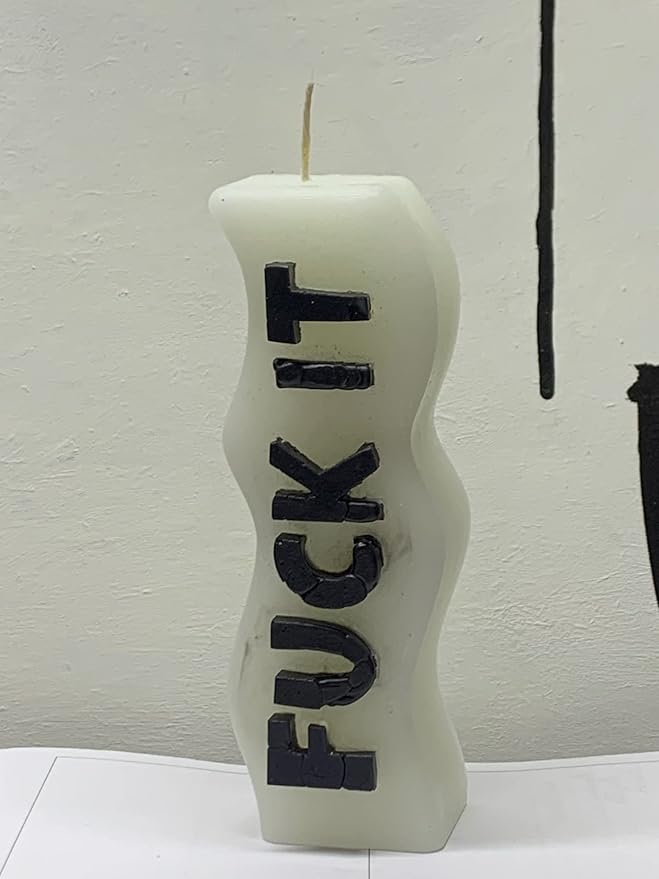 TOPYS 2-Pack Silicone Candle Molds, Wave Alphabet Letter Pillar Mold and Gesture Mold, Middle Finger Shaped and Fuck It Letter for Candle Making and Baking Making Soap Wax Cake Mousse Ice Cream