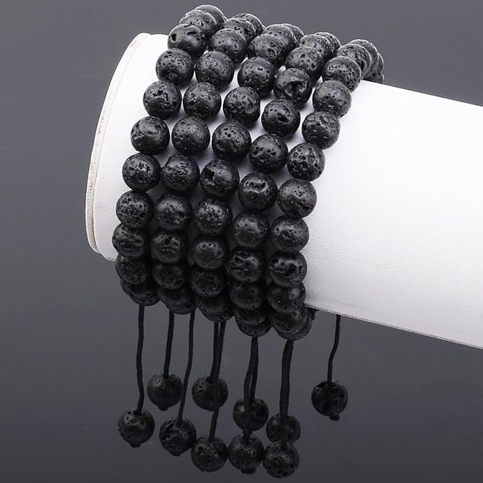 MASSIVE BEADS Natural Healing Power Gemstone Crystal Beads Unisex Adjustable Macrame Bracelets