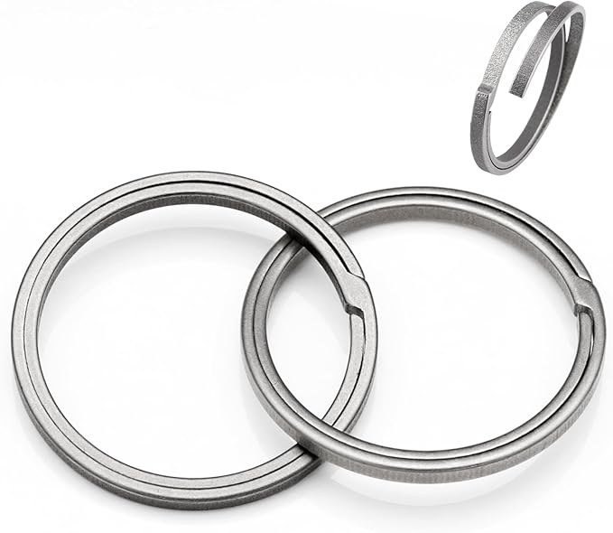 Titanium Key Rings Heavy Duty Side Push Split Key Chain Rings for Key Carabiner Quick Release Keychain Rings
