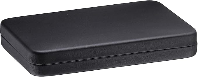 Necklace Gift Box – Luxury Black PU Leatherette Large Jewelry Display & Storage Case with Satin Lid and White Packer for Wedding, Anniversary & Engagement