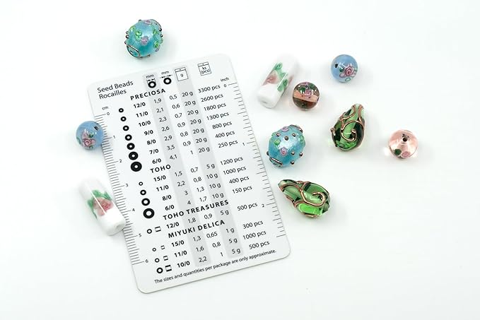 10 pcs Mix of Bohemia Lampwork Czech Glass Beads with Flowers, Hand Made Set Kit, LW 001