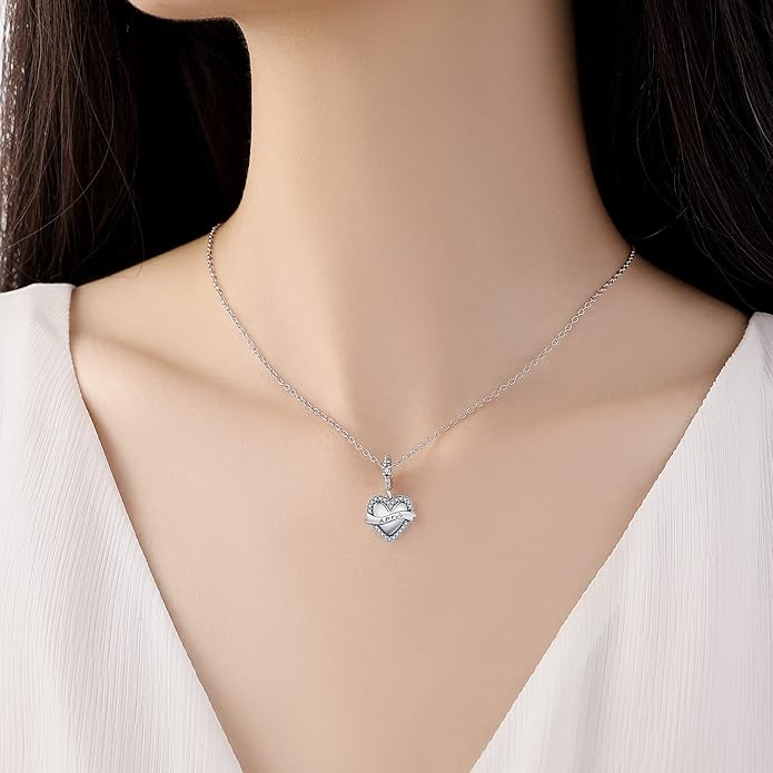 Birthstone Charms 925 Sterling Silver Love Heart pendant Beads Fit Pandora Charms Bracelet and Necklace, Fit Women Wife Mom Christmas Birthday Gift