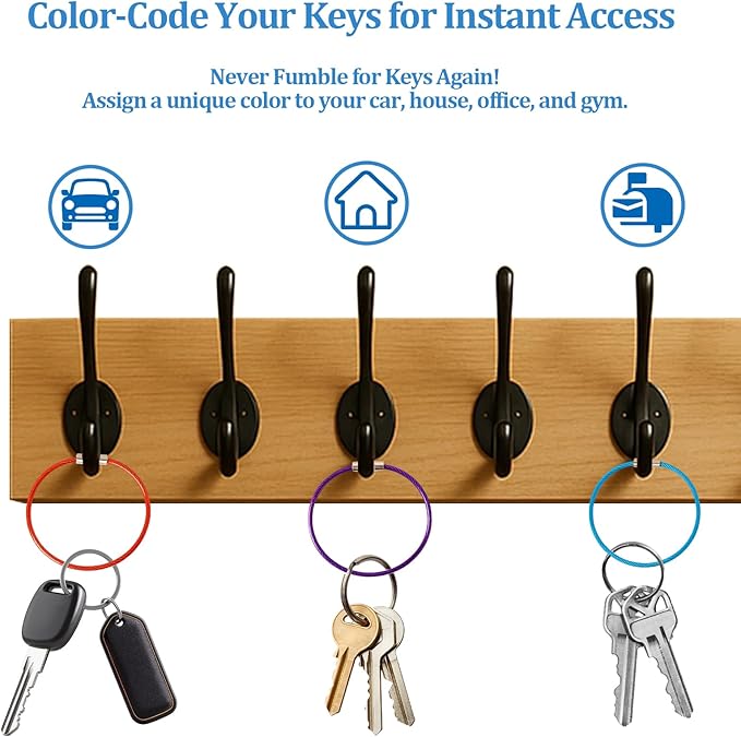 smrtcol Steel Wire Keychain Cable Stainless Steel Loops Reusable Key Ring for Keys, Luggage Tags