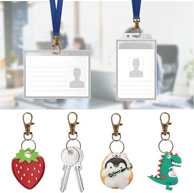 120PCS Premium Swivel Lanyard Snap Hook with Key Rings, Metal Keychain Hooks for Jewelry Making, Crafts (Bronze)