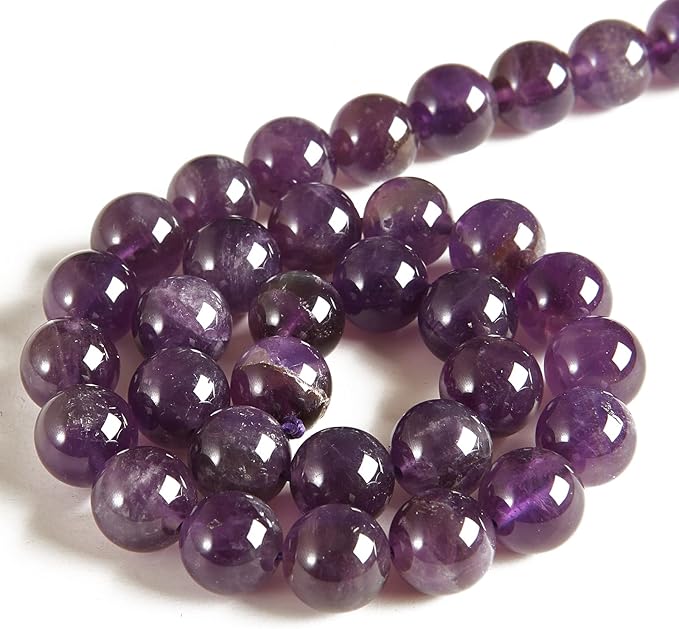 100pcs 8mm Amethyst Beads Natural Gemstone Beads Round Loose Beads for Jewelry Making