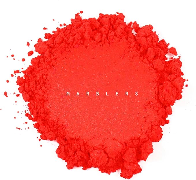 MARBLERS Red Mica Powder [Poppy Red] 4oz (113g) | Cosmetic Grade | Epoxy Resin Pigment | Dye | Non-Toxic, Vegan, Cruelty-Free | Lip Gloss, Nails, Body Butter, Bath Bomb, Candle & Soap Making