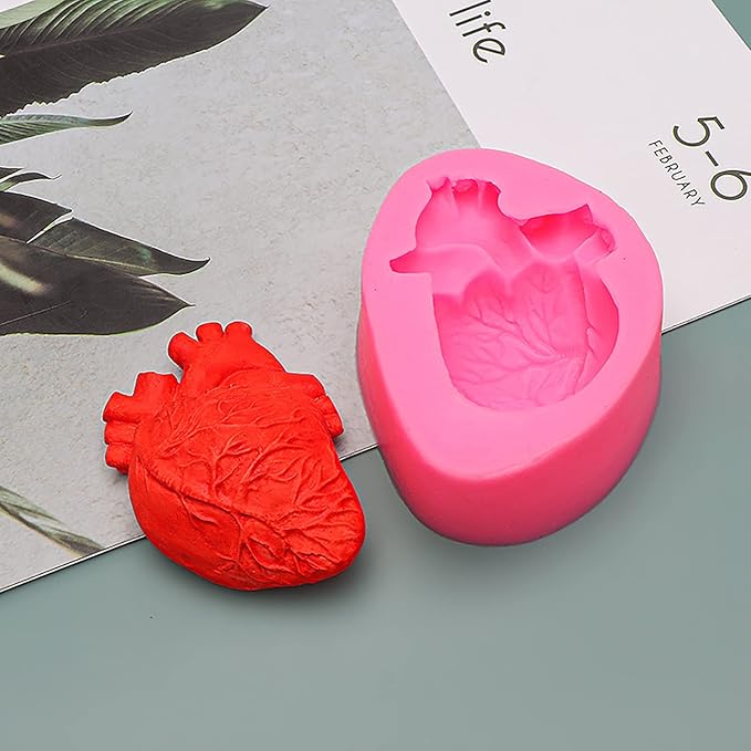 2 Pack Shape Silicone Molds - Brain, Heart, Animal, Candle, Resin, Clay & Cake Molds for Craft Supplies
