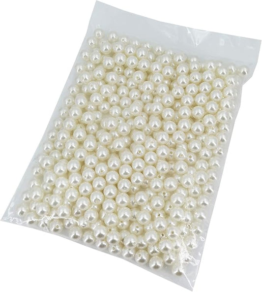 INSPIRELLE 360pcs 12mm Ivory Art Faux Pearl Beads ABS Round Loose Spacer Beads for DIY Craft Necklaces Bracelets Jewelry Making