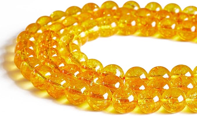 100pcs 10mm Citrine Beads Natural Gemstone Beads Round Loose Beads for Jewelry Making