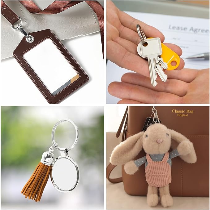 120PCS Premium Swivel Lanyard Snap Hook with Key Rings, Metal Keychain Hooks for Jewelry Making, Crafts (Gold)