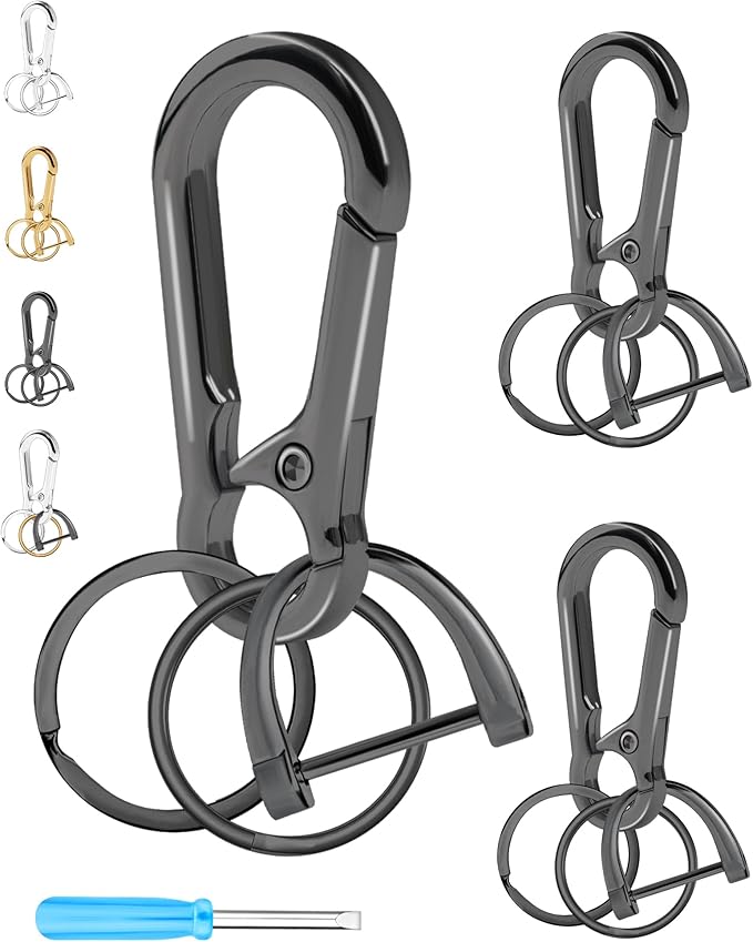 FIVEIZERO 13Pcs Keychain Clips Kit, Key Ring and Keychain Clip, D Rings, Key Rings Bulk, Key Rings for Home Car Keys, Office