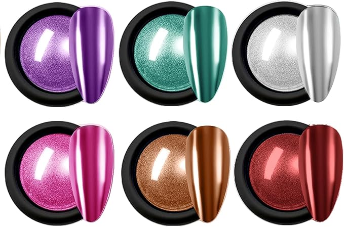 SULLMAR Chrome Nail Powder for Beautiful Mirror Effect Chrome Powder Get the Polish of Your Dreams with Our Nail DIY Enthusiasts Chrome Powder for Nails(SET D)