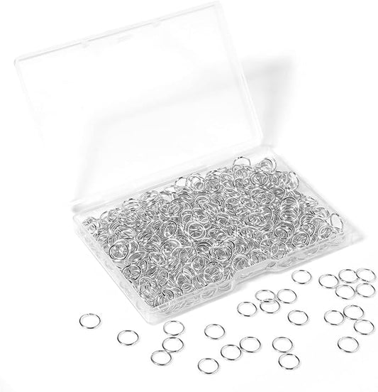 1000 Pcs 8mm Open Jump Rings Silver Plated Jump Rings for Jewelry Making Single Ring Bulk for DIY Craft Earring Necklace Bracelet Pendant Choker Jewelry Making Findings and Key Ring Chain