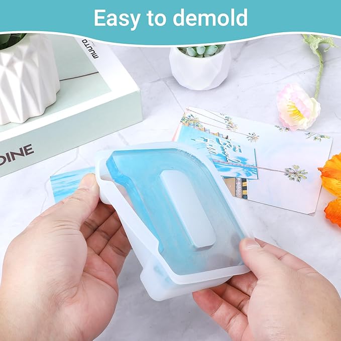 Gartful Resin Letter Molds for Casting, D Capital Alphabet Resin Silicone Molds for Epoxy, Thick 3D Silicone Letter Molds for Making Letters, Word Sign Art, DIY Crafts, Making Candle, Party Home Decor