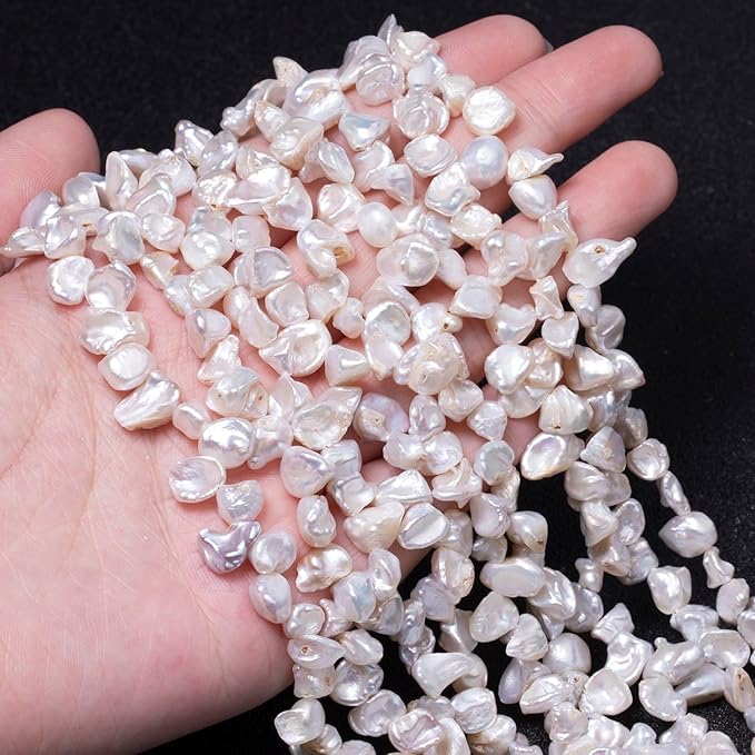 20pcs 6-8mm Keshi Baroque Pearl Beads, Irregular Freshwater Pearls for Jewelry Making, Bracelets, Necklaces and DIY Craft
