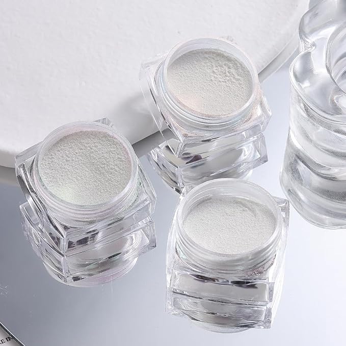 SUTOKAKA 12 Jars Mermaid Chrome Nail Powder, Iridescent Aurora Powder Pearlescent Dust Metallic Mirror Glitter Effect Pigment Nail Art Glitter Manicure Decoration for Home DIY Salon