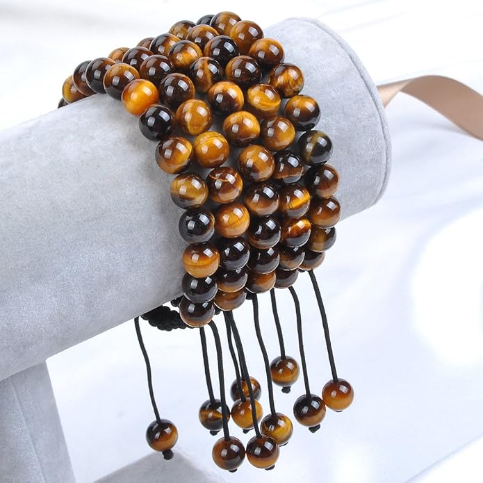 MASSIVE BEADS Natural Healing Power Gemstone Crystal Beads Unisex Adjustable Macrame Bracelets