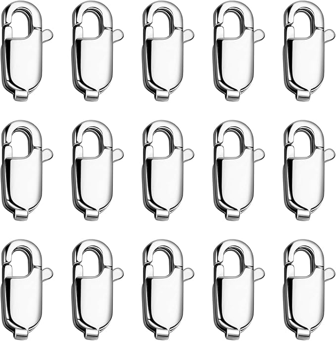 15PCS 18MM Lobster Clasps 316 Stainless Steel Lobster Claw Clasps Bulk for Necklace Bracelet Jewelry Making DIY Craft