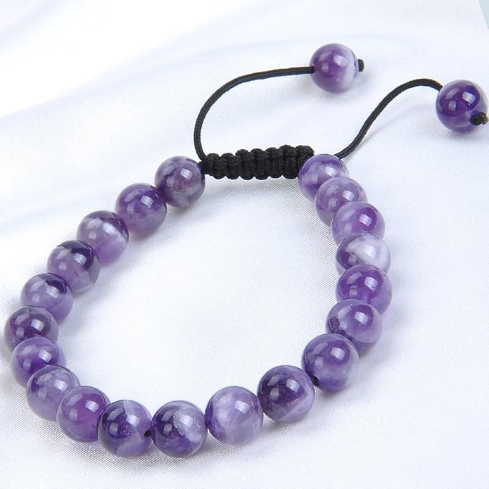 MASSIVE BEADS Natural Healing Power Gemstone Crystal Beads Unisex Adjustable Macrame Bracelets
