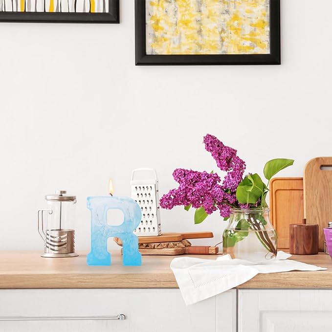 Gartful Resin Letter Molds for Casting, R Capital Alphabet Resin Silicone Molds for Epoxy, Thick 3D Silicone Letter Molds for Making Letters, Word Sign Art, DIY Crafts, Making Candle, Party Home Decor