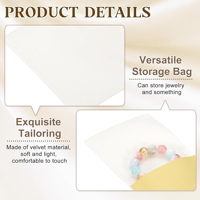 PATIKIL 20 Pack PU Leather Jewelry Pouch, 3" x 3" Envelope Style Jewelry Pouches for Bracelets Necklaces Earrings Rings, Small Luxury Bags for Wedding Candy Gift Storage, Yellow