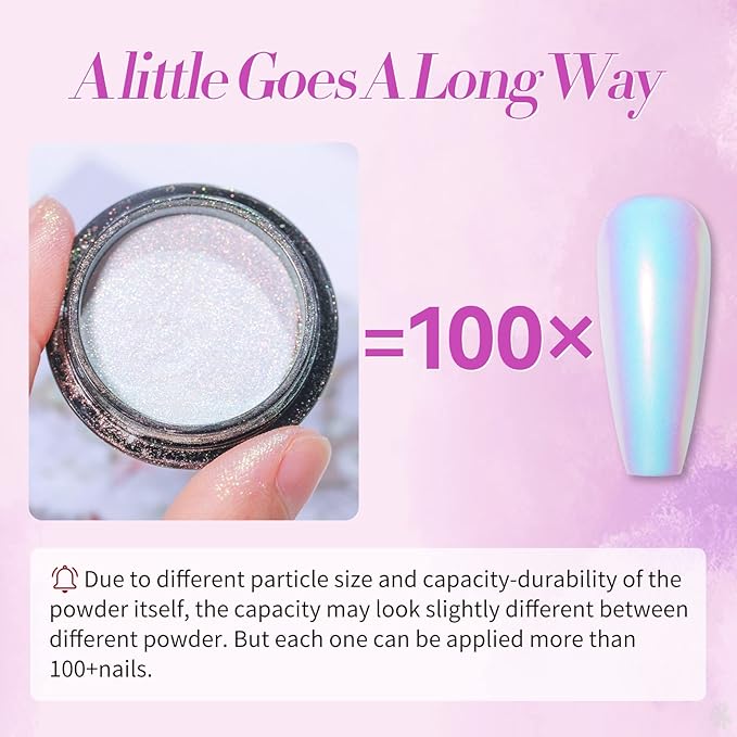 Born Pretty Chrome Powder Metallic Mirror Auroras Mermaid Pearl Pigment Powder Manicure Nail Art Decoration Sets 2 Boxes