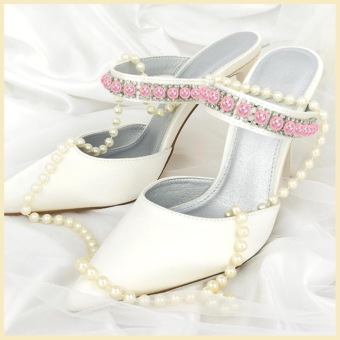 NACHLYNN 6480 Pcs Flat Back Pearl 7 Sizes AB Light Pink Half Round Beads for Crafts Embellishment - Peach Flatback Pearls for Shoes, Clothes, Bags DIY Making