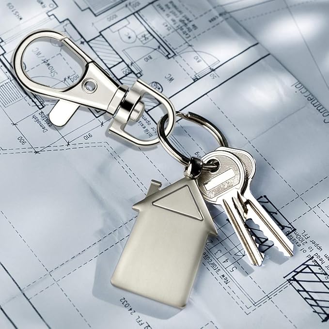 100 Pcs Keychain Hooks with Key Rings, Keychain Clip Hooks with Rings for Lanyard Jewelry Making DIY Crafts Silver(50 Pcs Metal Lobster Claw Clasps + 50 Pcs Flat Key Rings)