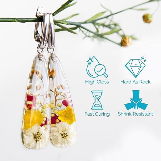 ULLFEU UV Resin 400g Bulk No Odor Upgrade Clear UV Epoxy Resin Hard Fast Cure Resin Kit Jewelry Making Handmade DIY Craft Decoration Coating