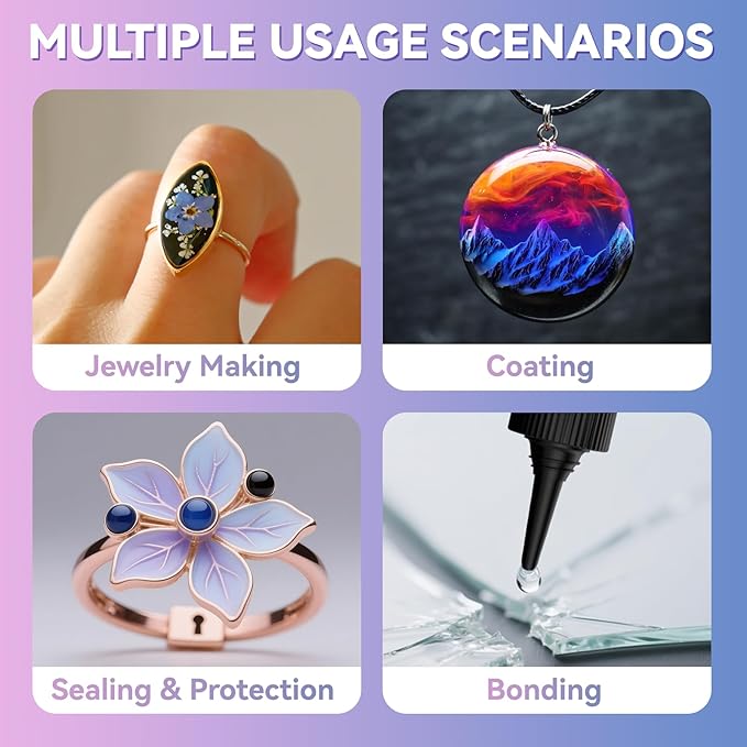 Vivresina UV Resin 400 Grams Crystal Clear Hard Type Fast Curing No Yellowing Low Odor for Art Craft Coating Jewelry Making