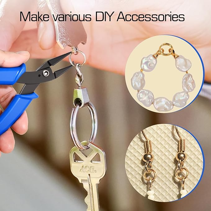 Split Ring Opener Tool Keychain Pliers for Jewelry Making,Fishing, for Bracelet Beading DIY Craft Jewelry Making Supplies
