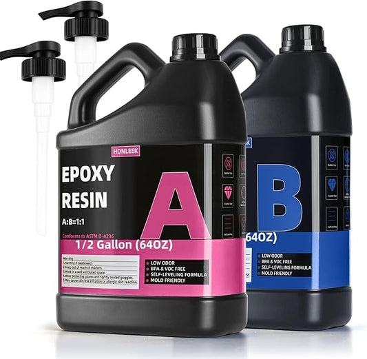1 Gallon Crystal Clear Epoxy Resin Kit - Food Safe & Bubble-Free - 1:1 Ratio High Gloss Casting Resin for Art, Crafts & Woodworking - Rock-Hard 75+ Shore D, UV Resistant, 24h Cure