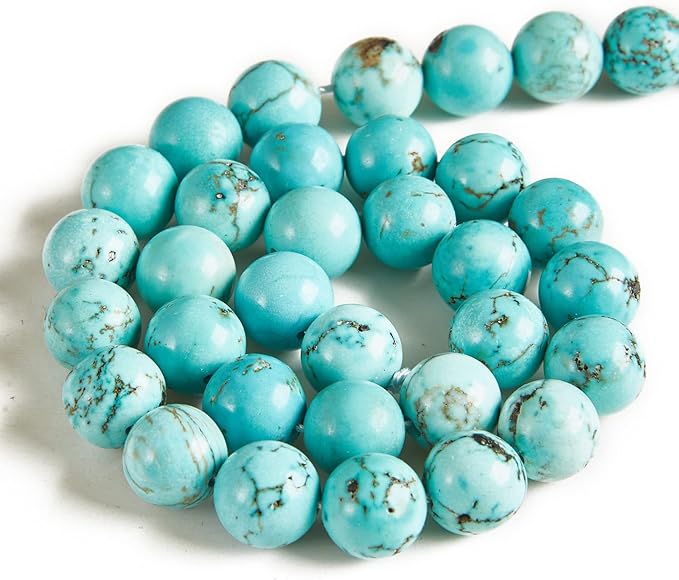 100pcs 6mm Turquoise Beads Natural Gemstone Beads Round Loose Beads for Jewelry Making