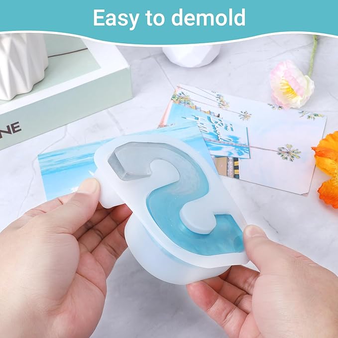 Gartful Resin Letter Molds for Casting, S Capital Alphabet Resin Silicone Molds for Epoxy, Thick 3D Silicone Letter Molds for Making Letters, Word Sign Art, DIY Crafts, Making Candle, Party Home Decor