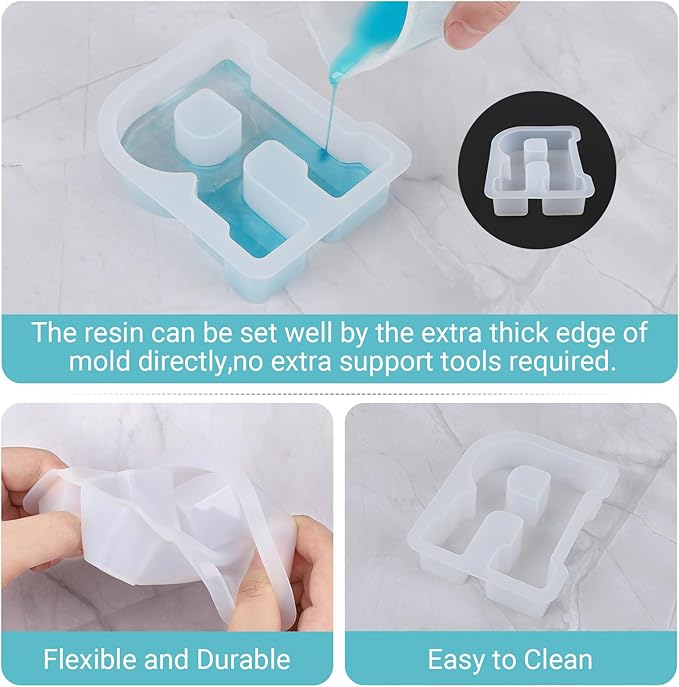 Gartful Resin Letter Molds for Casting, R Capital Alphabet Resin Silicone Molds for Epoxy, Thick 3D Silicone Letter Molds for Making Letters, Word Sign Art, DIY Crafts, Making Candle, Party Home Decor