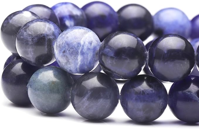 Youngbling Natural Gemstone Beads for Jewelry Making,6mm AAA Blue Sodalite Polished Round Smooth Stone Beads for Bracelet Necklace 15 Inch(AAA Sodalite,6mm)