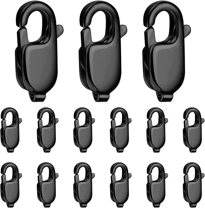 15PCS 16MM Black Lobster Clasps, 316 Stainless Steel Lobster Claw Clasps Bulk for Necklace Bracelet Jewelry Making DIY Craft