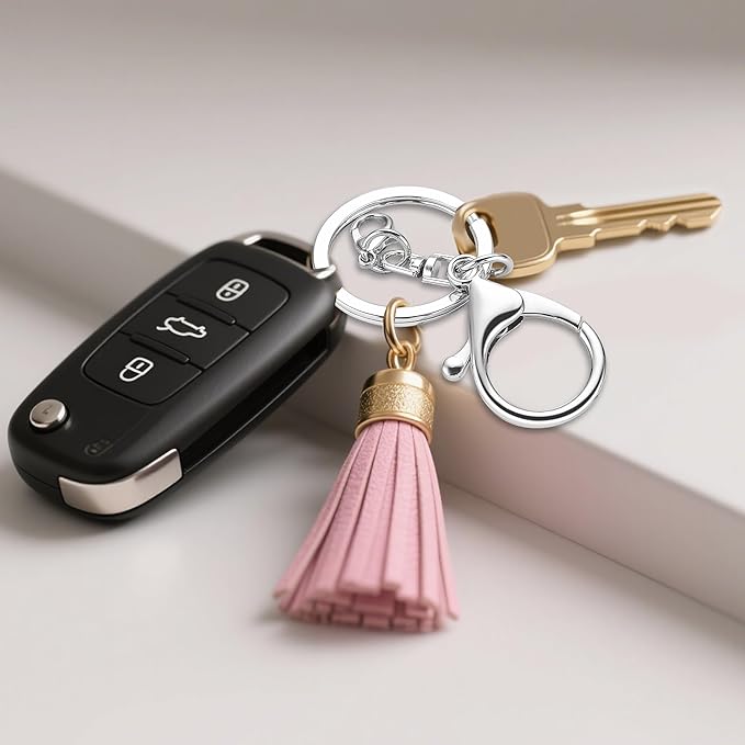 Gkeygo 10 Pack a Set Metal Lobster Claw Clasps and Key rings, Key chain Accessories, Keychain Making kit for Keys, Art Crafts, Jewelry Making, Silver - Gold