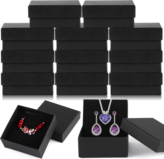 WSICSE 12pcs Jewelry Gift Boxes Small Gift Boxes for Necklace Ring Earring Jewelry Storage Box Cotton Filled Earring Boxes Gift Jewelry Organizer for Valentine's Day, Mother's Day