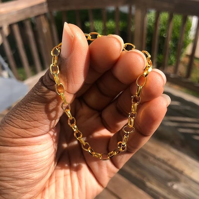 33FT Gold Paperclip Chain for Jewelry Making 5MM Gold Plated Aluminum Oval Link Chain Roll Bulk for DIY Crafts Jewelry Making