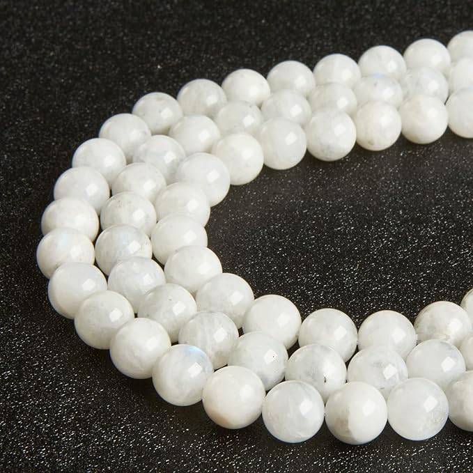 100pcs 6mm Moonstone Beads Natural Gemstone Beads Round Loose Beads for Jewelry Making
