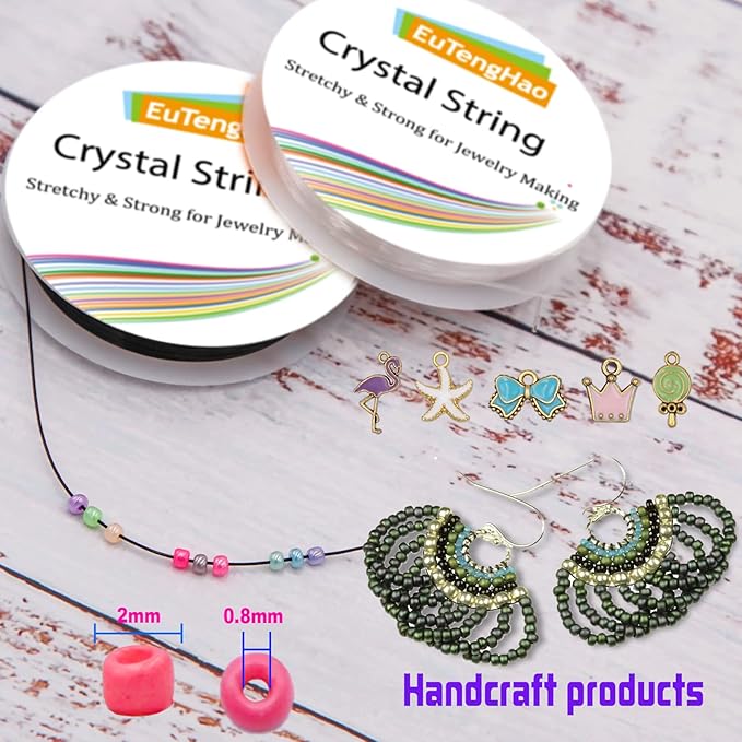 EuTengHao 18000Pcs Pony Seed Beads 2mm Glass Beads Waist Beads with Tweezers Strings for DIY Bracelet Necklaces Earring Jewelry Making Crafts (750 Per Color, 24 Colors)