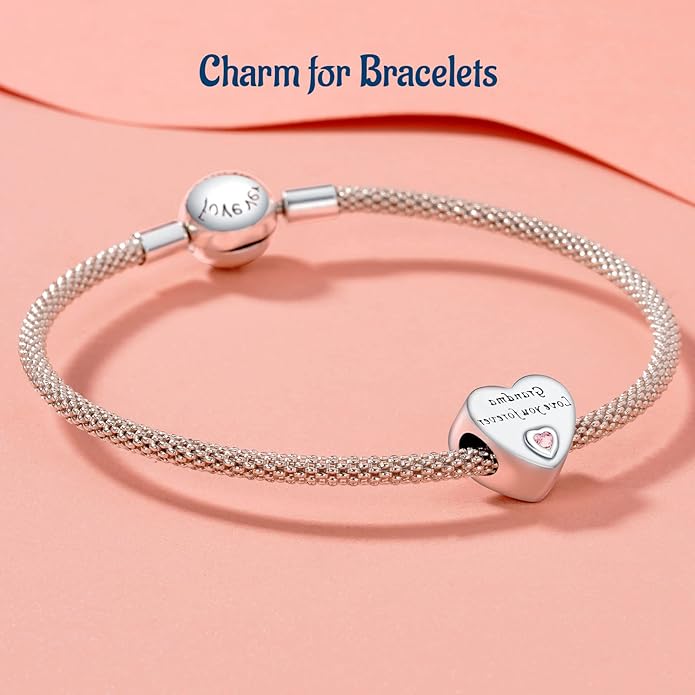 S925 Silver 14K Gold Plated Charm for Pandora Bracelet Necklace Women, Jewelry Gift, Valentines Mothers Day Christmas Birthday Anniversary, Mom Daughter Auntie Grandma Friend Wife Girlfriend